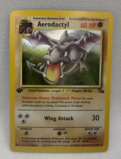 INCOMPLETE HOLO Aerodactyl 1st Edition Fossil Holo Pokemon ERROR Card combo - Image 4