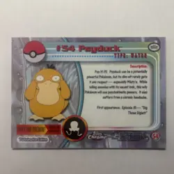 Pokemon 2000 Topps Chrome Pokemon Series 1 #54 Psyduck Pokemon T.V. NM - Image 2