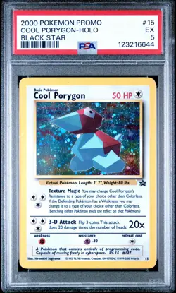 2000 POKEMON PROMO BLACK STAR #15 COOL PORYGON-HOLO PSA 5 - Image 1