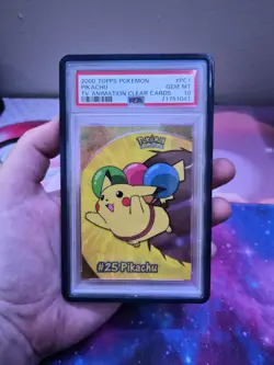 2000 TOPPS Pokemon TV Animation Pikachu #PC1 PSA 10 with Guard - Image 1