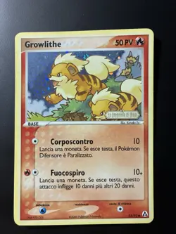 Pokemon Growlithe 55/92 Ex Legend Maker Stamped Vintage Reverse Holo ITA NM - Image 1