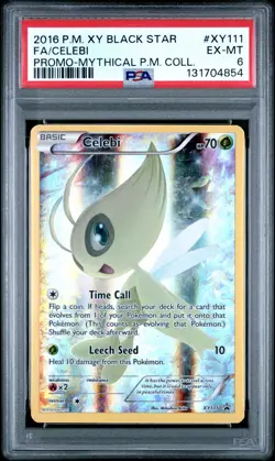 POKEMON XY BLACK STAR MYTHICAL COLLECTION CELEBI #XY111 PSA 6 EX #131704854 - Image 1