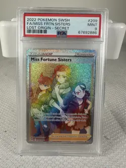 Pokemon Miss Fortune Sisters 209/196 Swsh11 Secret Rare PSA 9 Holo - Image 1