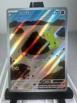 Pokemon TCG Larvitar 203/197 SV03: Obsidian Flames Holo Illustration Rare NM - Image 1