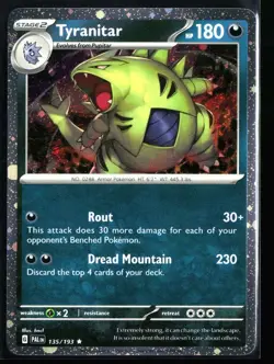 2023 Scarlet & Violet Series - Paldea Evolved Tyranitar #135 Cosmos Holo Pokemon - Image 1