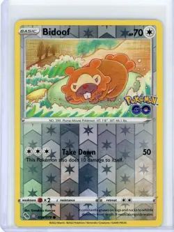 Pokemon TCG Pokemon Go Bidoof Peelable Ditto 059/078 Reverse Holo - Image 1