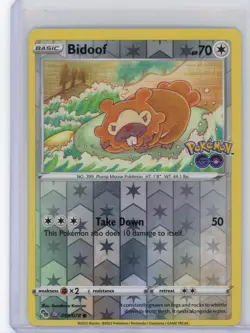 Pokemon TCG Pokemon Go Bidoof Peelable Ditto 059/078 Reverse Holo - Image 1