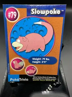 1999 Pokemon The First Movie PokeTrivia Pokemon Card Slowpoke #79 VINTAGE MP - Image 1