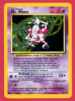 MR. MIME - 6/64 - Jungle - NO SYMBOL ERROR - Holo - Pokemon Card - MP - Image 1