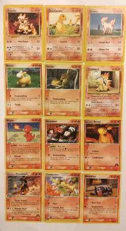 12 Card Pokemon Lot-Fire Type- Multiple Sets!! No Holos - Image 1