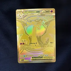 Mega Charizard X ex Gold Hyper Rare 130/094 Pokemon Phantasmal Flames English - Image 1