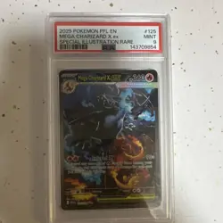Pokemon Mega Charizard X ex Special Illustration Rare Holo PSA 9 125/094 2025 - Image 1