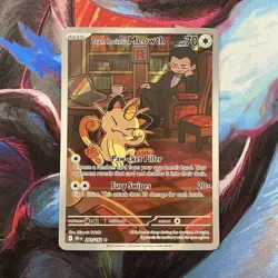 Pokemon Team Rocket’s Meowth 203/182 Illustration Rare Destined Rivals Holo - Image 1
