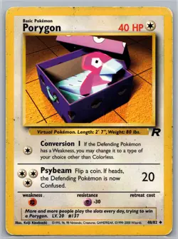 Porygon 48/82 UC Team Rocket HP Pokemon - Image 1