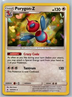 Porygon-Z 157/214 Holo R Unbroken Bonds Holo VLP Pokemon - Image 1