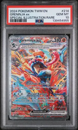 2024 POKEMON TWM EN-TWILIGHT MASQUERADE #214 GRENINJA EX PSA 10 - Image 1