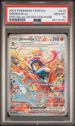 2024 POKEMON TWM EN-TWILIGHT MASQUERADE #214 GRENINJA EX PSA 10 - Image 1