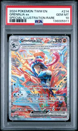 2024 POKEMON TWM EN-TWILIGHT MASQUERADE #214 GRENINJA EX PSA 10 - Image 1