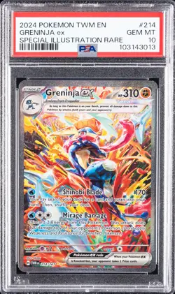2024 POKEMON TWM EN-TWILIGHT MASQUERADE #214 GRENINJA EX PSA 10 - Image 1