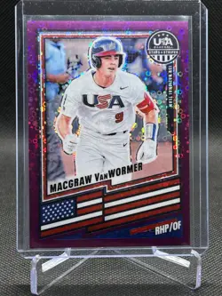 Macgraw Van Wormer 2026 Panini USA Stars & Stripes Prizm PURPLE Disco 31/99 #129 - Image 1