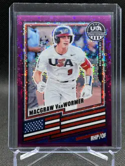 Macgraw Van Wormer 2026 Panini USA Stars & Stripes Prizm PURPLE Disco 06/99 #129 - Image 1