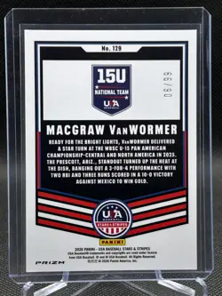 Macgraw Van Wormer 2026 Panini USA Stars & Stripes Prizm PURPLE Disco 06/99 #129 - Image 2
