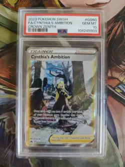 PSA 10 Cynthia’s Ambition GG60 Crown Zenith Full Art Trainer Pokemon Card GEM... - Image 1