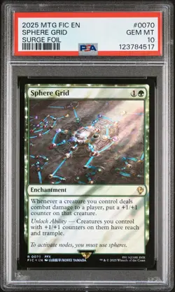 2025 MTG FINAL FANTASY COMMANDER SURGE FOIL #0070 SPHERE GRID PSA 10 - Image 1