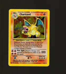 Charizard 4/102 Holo Rare Pokemon TCG Card 1999 Unlimited Base Set MP Vintage - Image 1