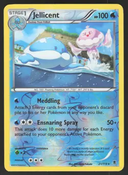 Jellicent 21/119 Reverse Holo Rare Pokemon TCG Phantom Forces LP - Image 1
