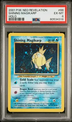 Shining Magikarp 66/64 ❗ Double Holo Error ❗ Neo Revelation PSA 6 Pokemon Card - Image 1