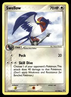 SWELLOW - 41/106 Uncommon Emerald Pokemon MP - Image 1