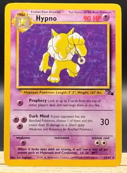Hypno 23/62 Unlimited 1999 Fossil Set Vintage WOTC Non Holo Pokemon TCG NM - Image 1