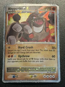 2008 Pokemon Diamond & Pearl Promo Rhyperior LV.X DP29 Black Star Promo - Image 1