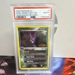 Pokemon Dark Crobat 3/109 Team Rocket Returns Holo Rare Reverse Foil PSA 8 - Image 1