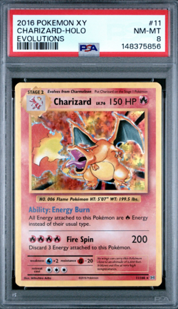 2016 POKEMON XY EVOLUTIONS #11 CHARIZARD-HOLO PSA 8 - Image 1