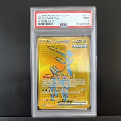 ⚜ PSA 9 MINT ⚜ IRON LEAVES EX Hyper Rare Pokemon PRISMATIC EVOLUTIONS #176 - Image 1