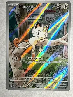 Meowth 106/094 Illustration Rare ME02: Phantasmal Flames Pokemon - Image 1