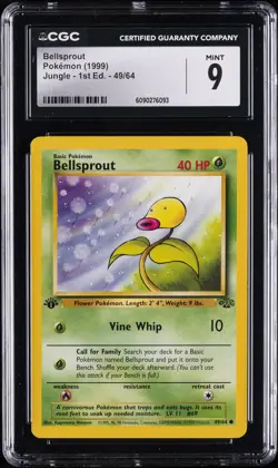 1999 POKEMON JUNGLE 1ST ED #49/64 BELLSPROUT CGC 9 - Image 1