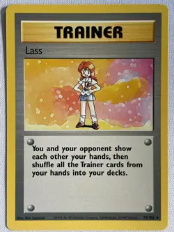 Lass 75/102 Rare Base Set Unlimited Pokemon Lightly Played - Image 1