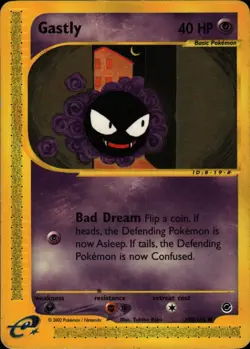 Gastly 109/165 Common Non-Holo Expedition Base Set Pokemon Heavily Played - Image 1