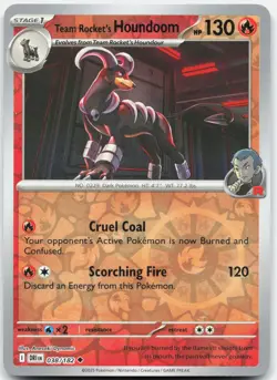 Team Rocket's Houndoom Destined Rivals Reverse Holo 038/182 NM/M Pokemon - Image 1