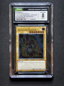 CGC 8 ERROR Yugioh Dark Magician YSYR-EN001 Ultimate GERMAN MISALIGNED STAMP! - Image 1