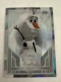 Olaf of Frozen 2023 Topps Chrome Disney 100 Silver Refractor Sp #74 1st Year - Image 1