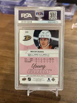💥 2021 UPPER DECK YOUNG GUNS EXCLUSIVES TREVOR ZEGRAS /100 PSA 9 ANAHEIM DUCKS - Image 2