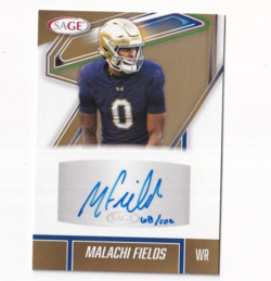 Malachi Fields 2026 SAGE HIGH SERIES GOLD ROOKIE AUTO /100 NEW YORK GIANTS - Image 1