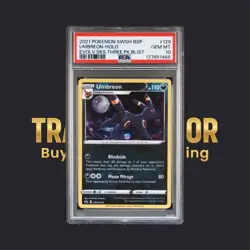 2021 POKEMON SWSH BLACK STAR PROMO #129 UMBREON-HOLO PSA 10 - Image 1