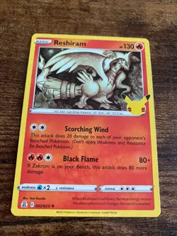 Pokemon Celebrations Reshiram Holo Pack Fresh Trading Card 2/25 25th Anniversary - Image 1