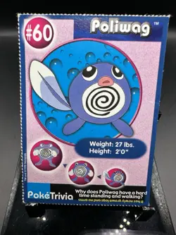 Poliwag 60 Poke Trivia Pokemon Card Mewtwo Strikes Back Movie Scene 1998 - Image 1