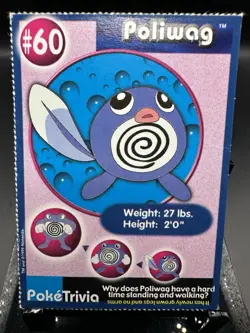 Poliwag 60 Poke Trivia Pokemon Card Mewtwo Strikes Back Movie Scene 1998 - Image 2
